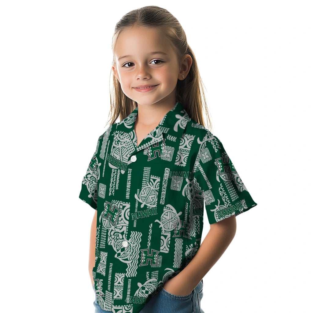 Hawaii Rainbow Warriors Hawaiian Shirt - Turtle Lines | Hula Hawaiian Shirts