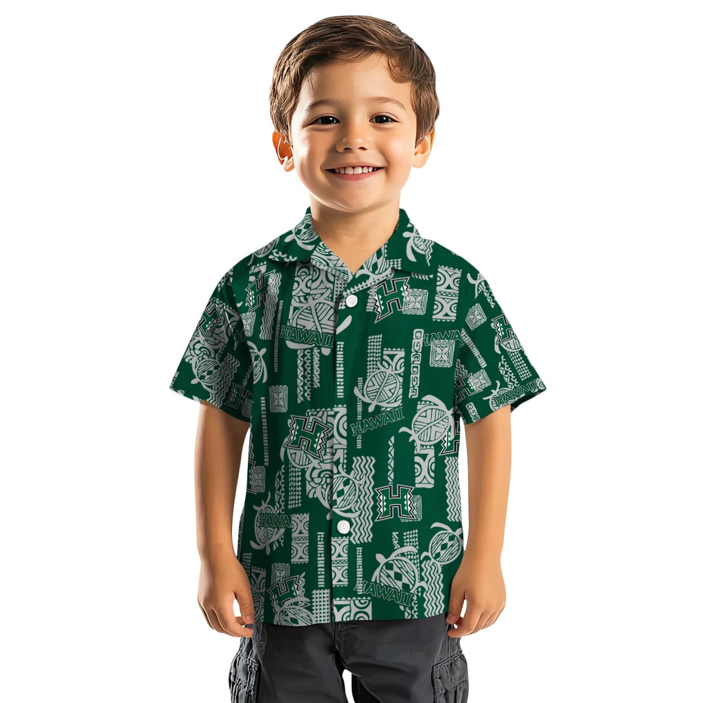 Hawaii Rainbow Warriors Hawaiian Shirt - Turtle Lines | Hula Hawaiian Shirts