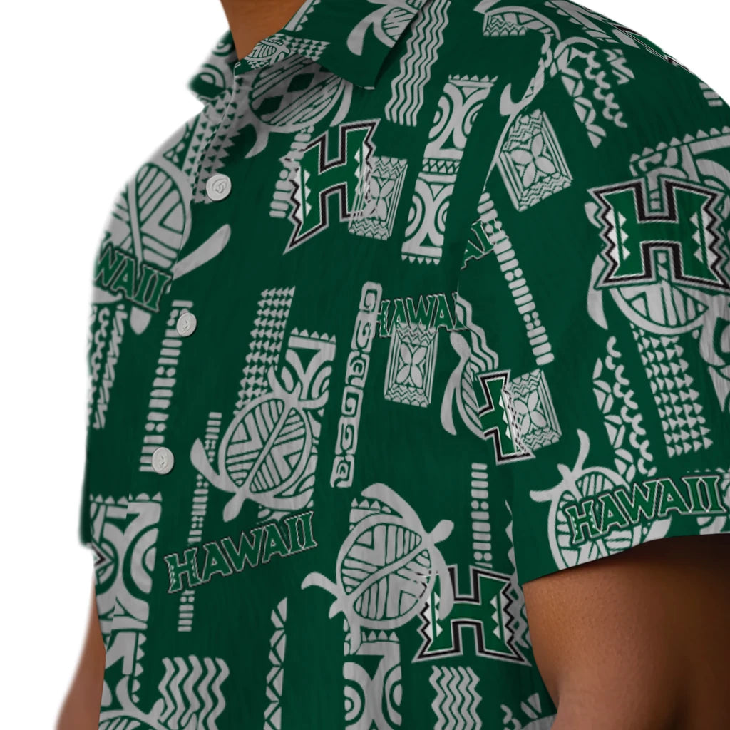 Hawaii Rainbow Warriors Hawaiian Shirt - Turtle Lines | Hula Hawaiian Shirts
