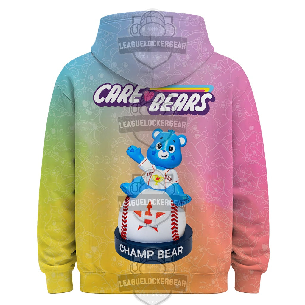 Houston Astros Care Bears Night Champ Bear Hoodie - LeagueLockerGear
