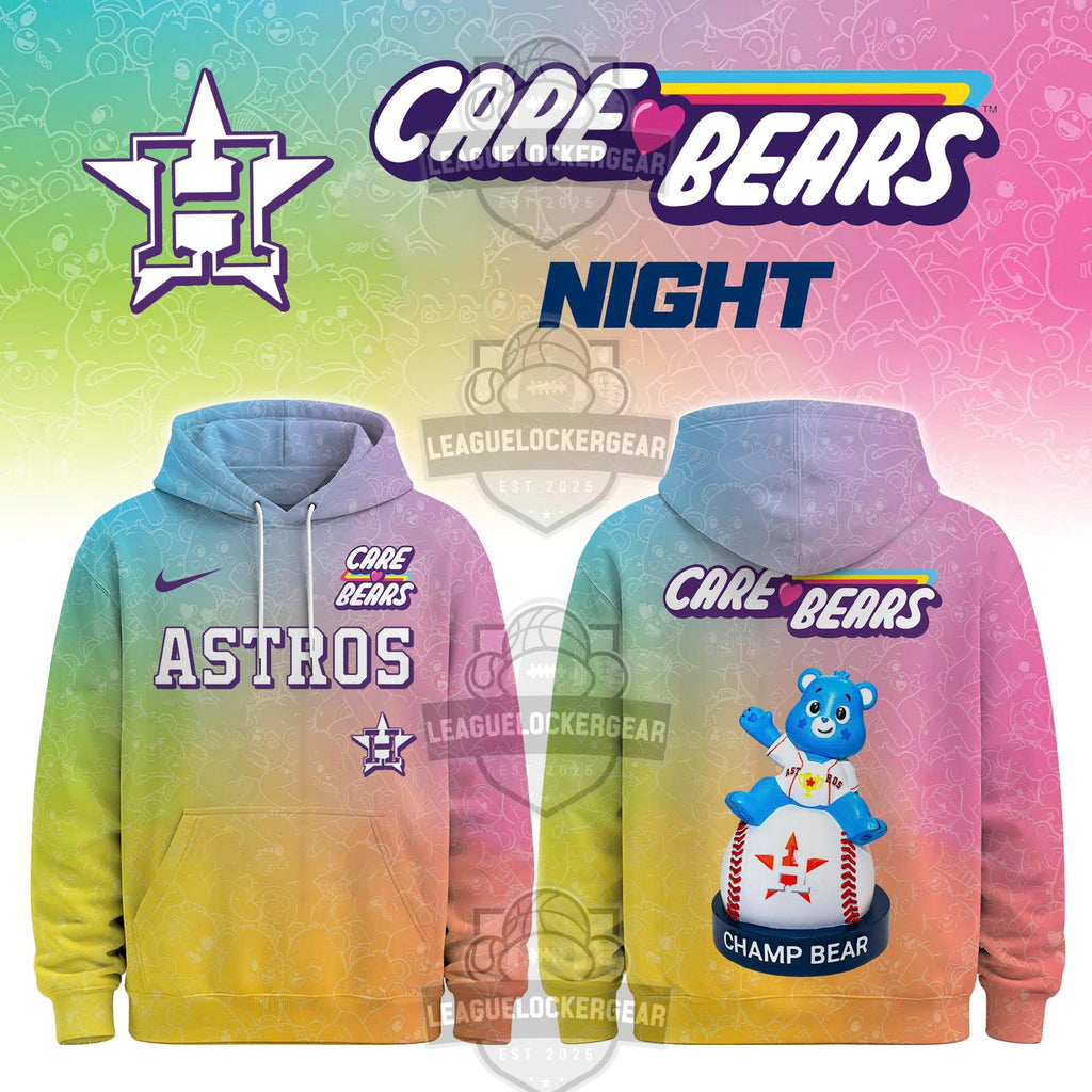 Houston Astros Care Bears Night Champ Bear Hoodie - LeagueLockerGear