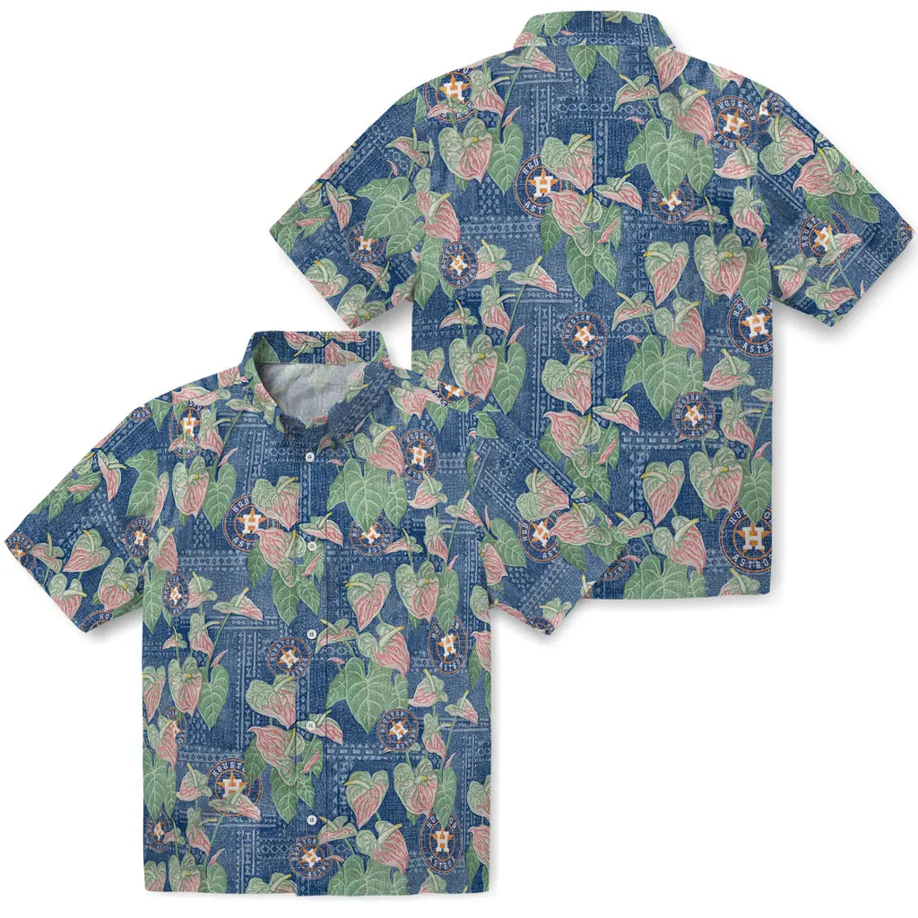 Houston Astros Hawaiian Shirt - Anthurium Overlay | Hula Hawaiian Shirts