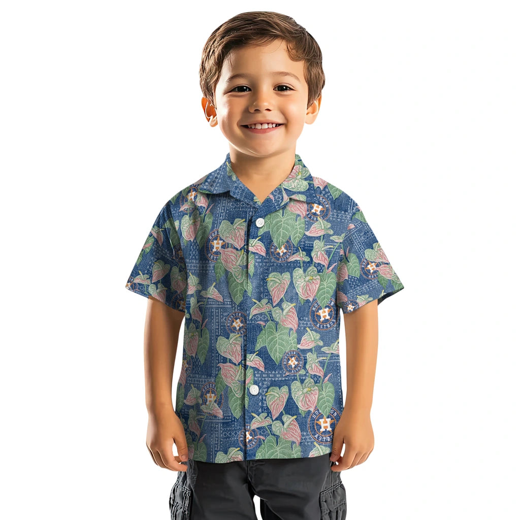 Houston Astros Hawaiian Shirt - Anthurium Overlay | Hula Hawaiian Shirts
