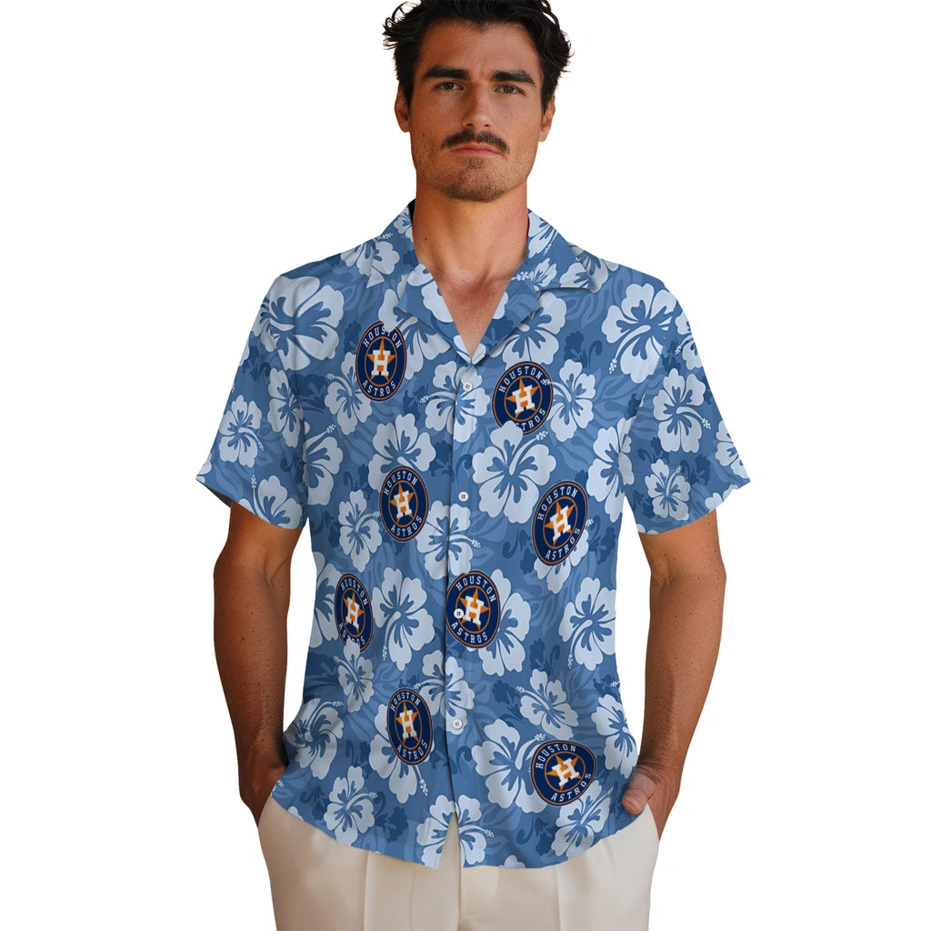 Houston Astros Hawaiian Shirt - Hibiscus Cluster | Hula Hawaiian Shirts
