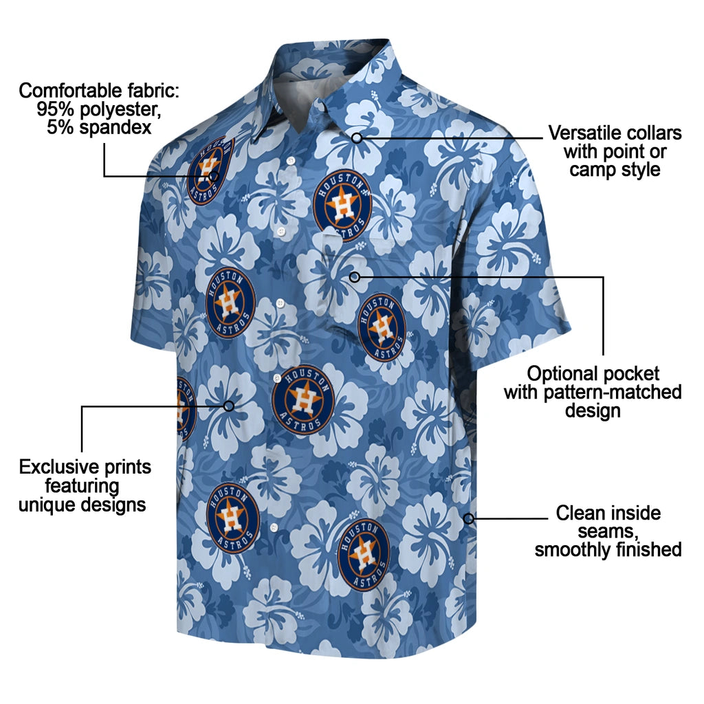 Houston Astros Hawaiian Shirt - Hibiscus Cluster | Hula Hawaiian Shirts