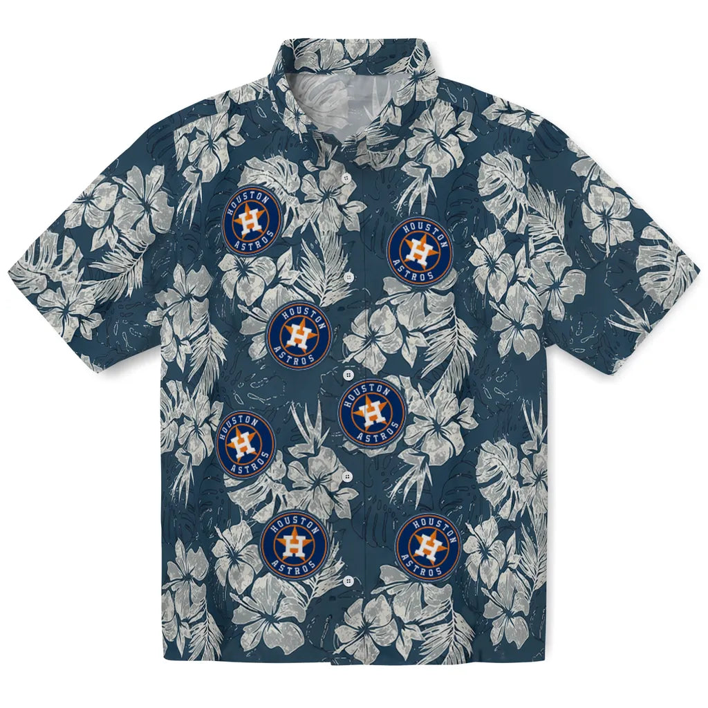 Houston Astros Hawaiian Shirt - Hibiscus Flowers | Hula Hawaiian Shirts