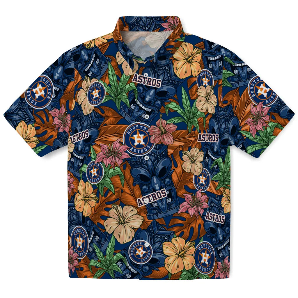 Houston Astros Hawaiian Shirt - Hibiscus Tiki Jungle | Hula Hawaiian Shirts