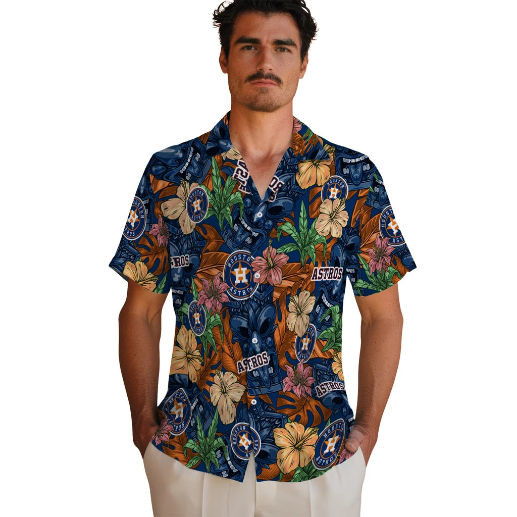 Houston Astros Hawaiian Shirt - Hibiscus Tiki Jungle | Hula Hawaiian Shirts