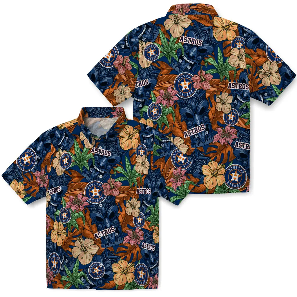 Houston Astros Hawaiian Shirt - Hibiscus Tiki Jungle | Hula Hawaiian Shirts