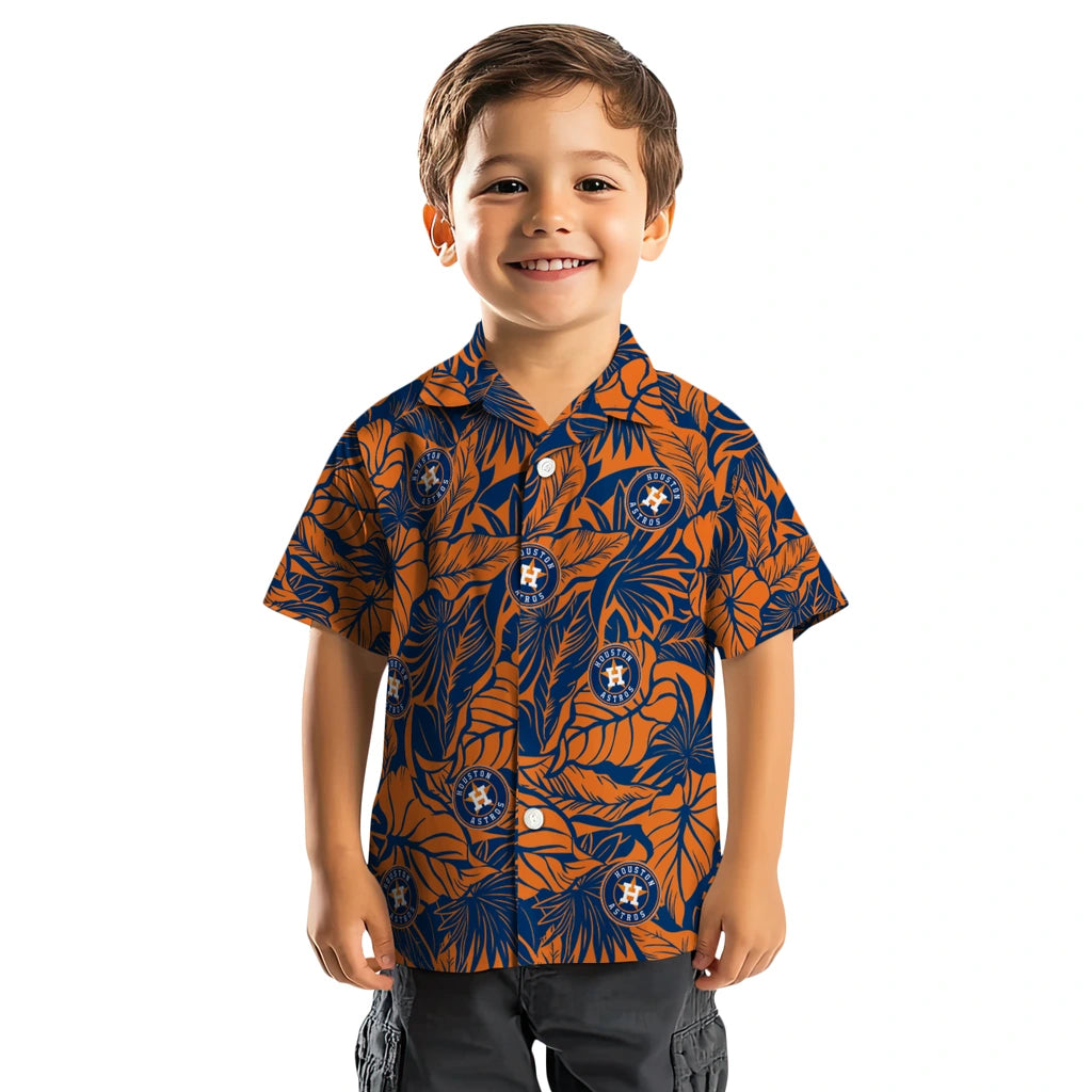 Houston Astros Hawaiian Shirt - Monstera Layer | Hula Hawaiian Shirts