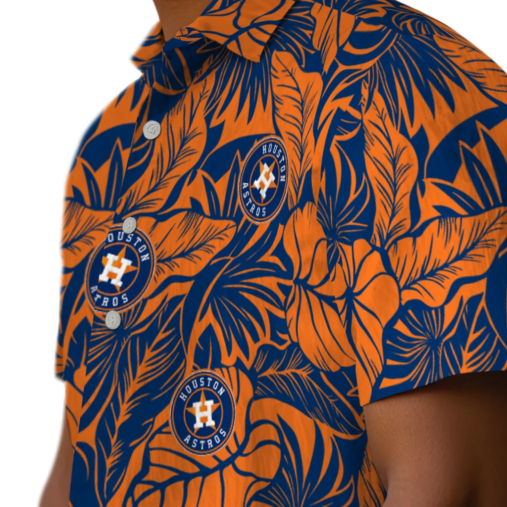 Houston Astros Hawaiian Shirt - Monstera Layer | Hula Hawaiian Shirts