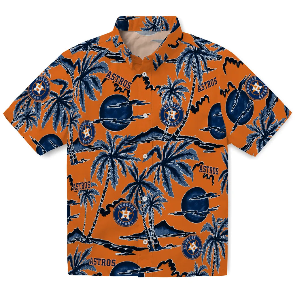 Houston Astros Hawaiian Shirt - Palm Sunset | Hula Hawaiian Shirts
