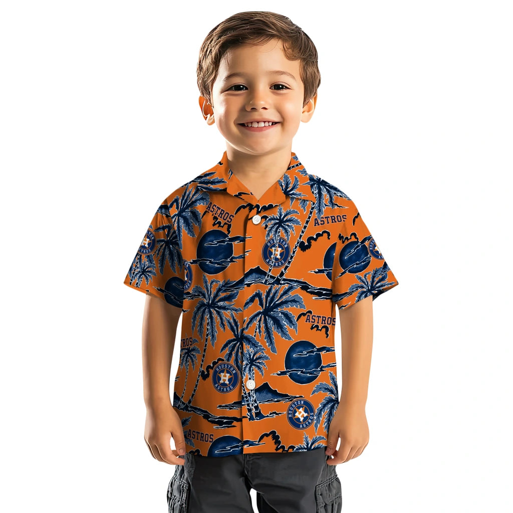 Houston Astros Hawaiian Shirt - Palm Sunset | Hula Hawaiian Shirts