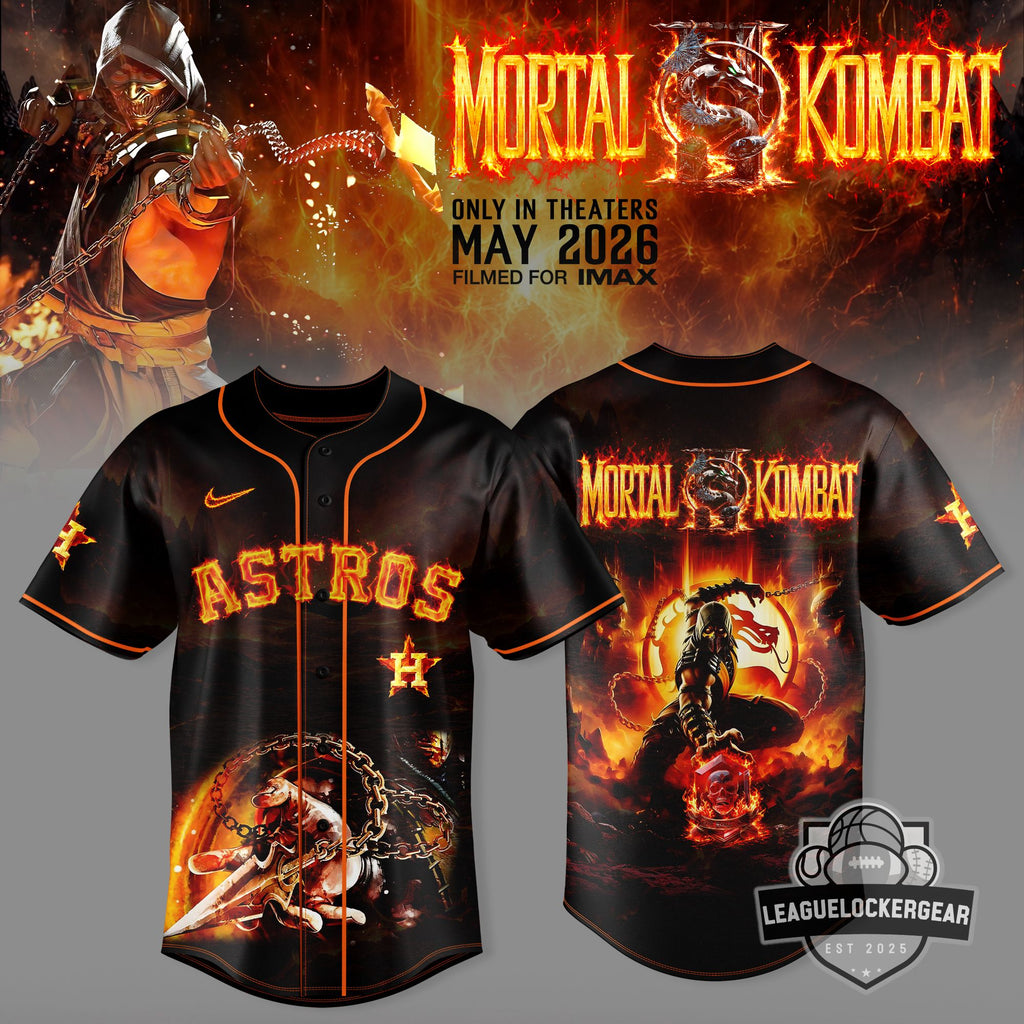 Houston Astros x Mortal Kombat 3D Baseball Jersey - LeagueLockerGear