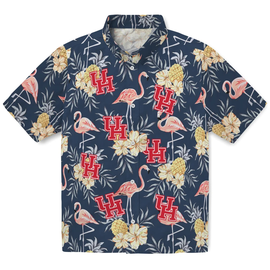 Houston Cougars Hawaiian Shirt - Flamingo Hibiscus | Hula Hawaiian Shirts