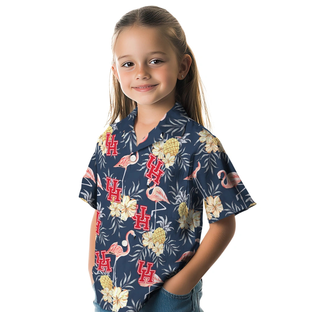Houston Cougars Hawaiian Shirt - Flamingo Hibiscus | Hula Hawaiian Shirts