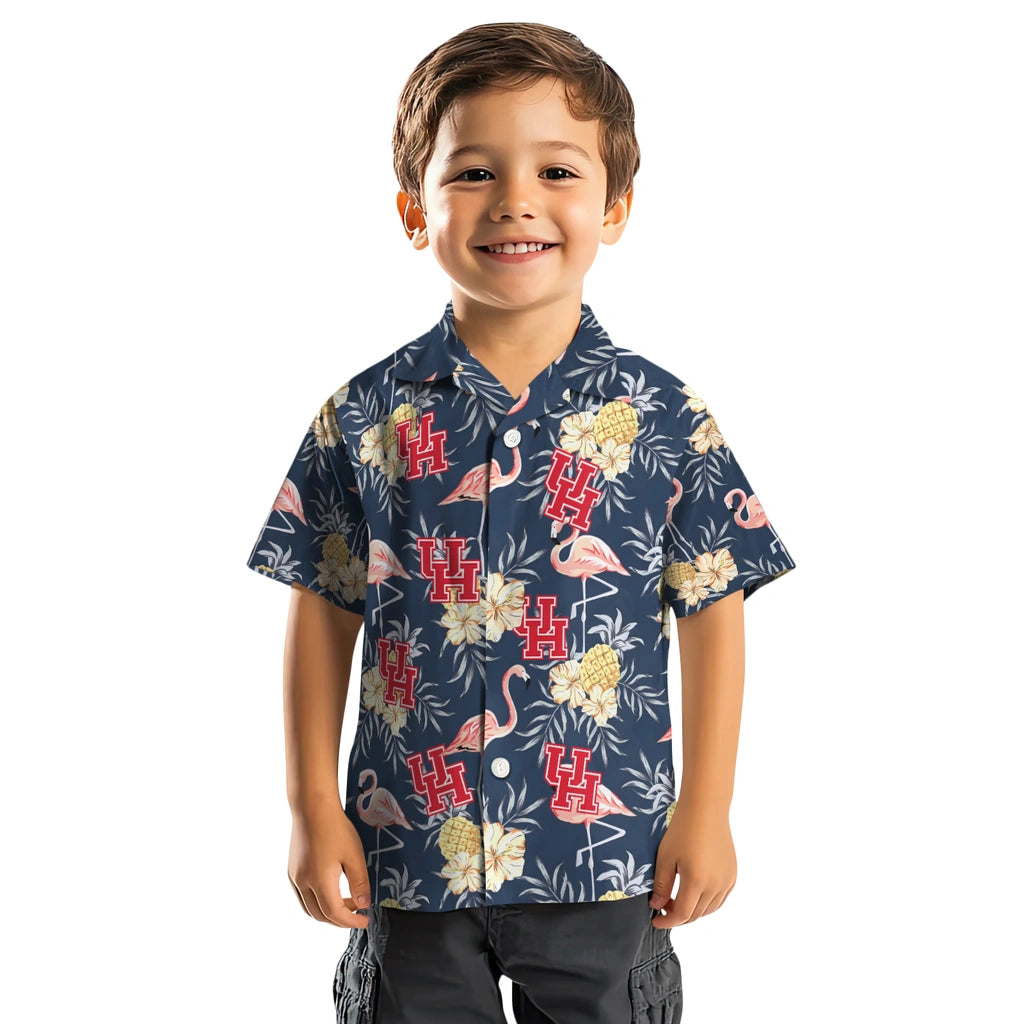 Houston Cougars Hawaiian Shirt - Flamingo Hibiscus | Hula Hawaiian Shirts