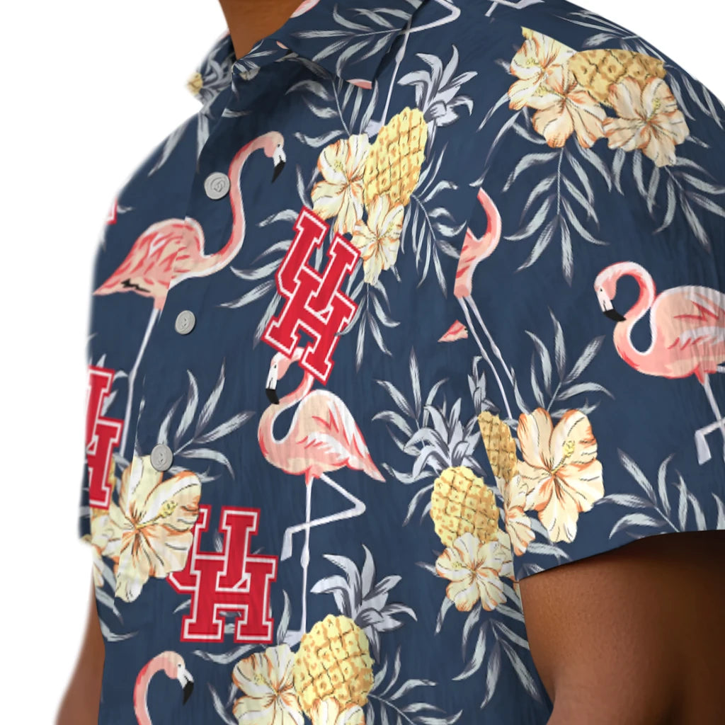 Houston Cougars Hawaiian Shirt - Flamingo Hibiscus | Hula Hawaiian Shirts