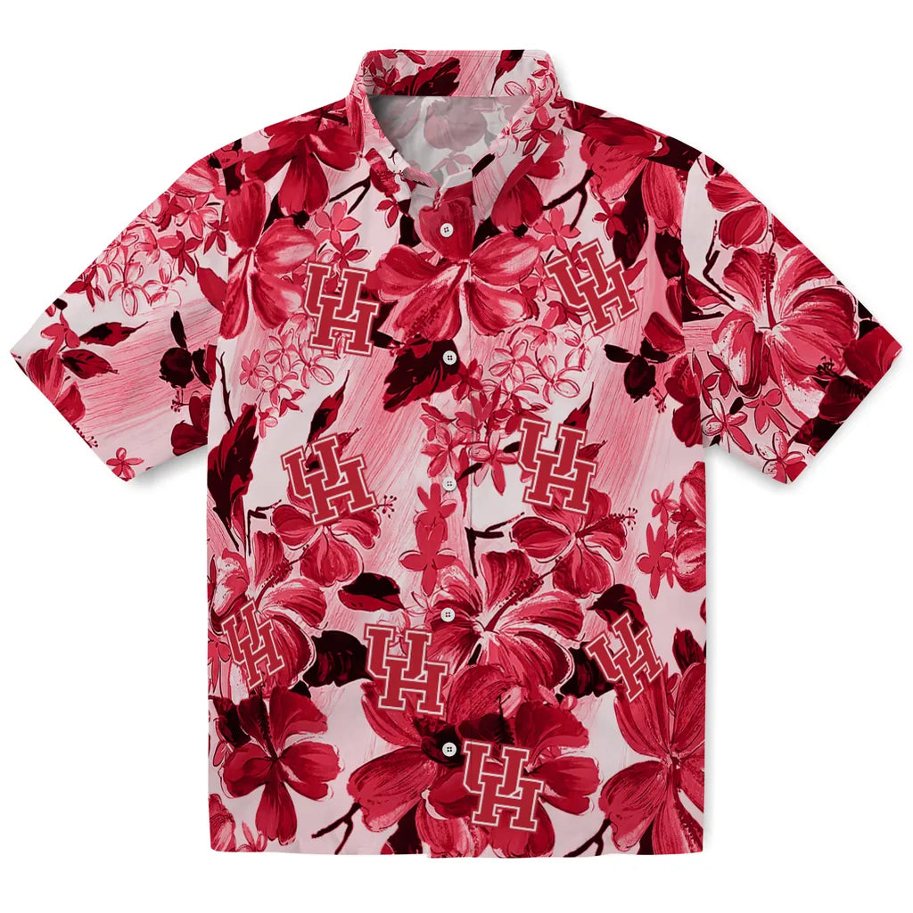 Houston Cougars Hawaiian Shirt - Hibiscus Arrangement | Hula Hawaiian Shirts