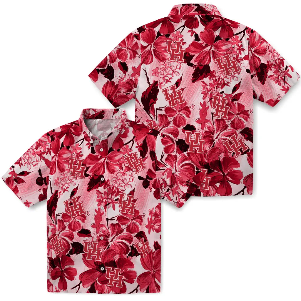 Houston Cougars Hawaiian Shirt - Hibiscus Arrangement | Hula Hawaiian Shirts