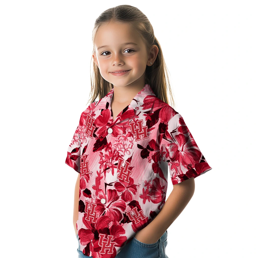 Houston Cougars Hawaiian Shirt - Hibiscus Arrangement | Hula Hawaiian Shirts