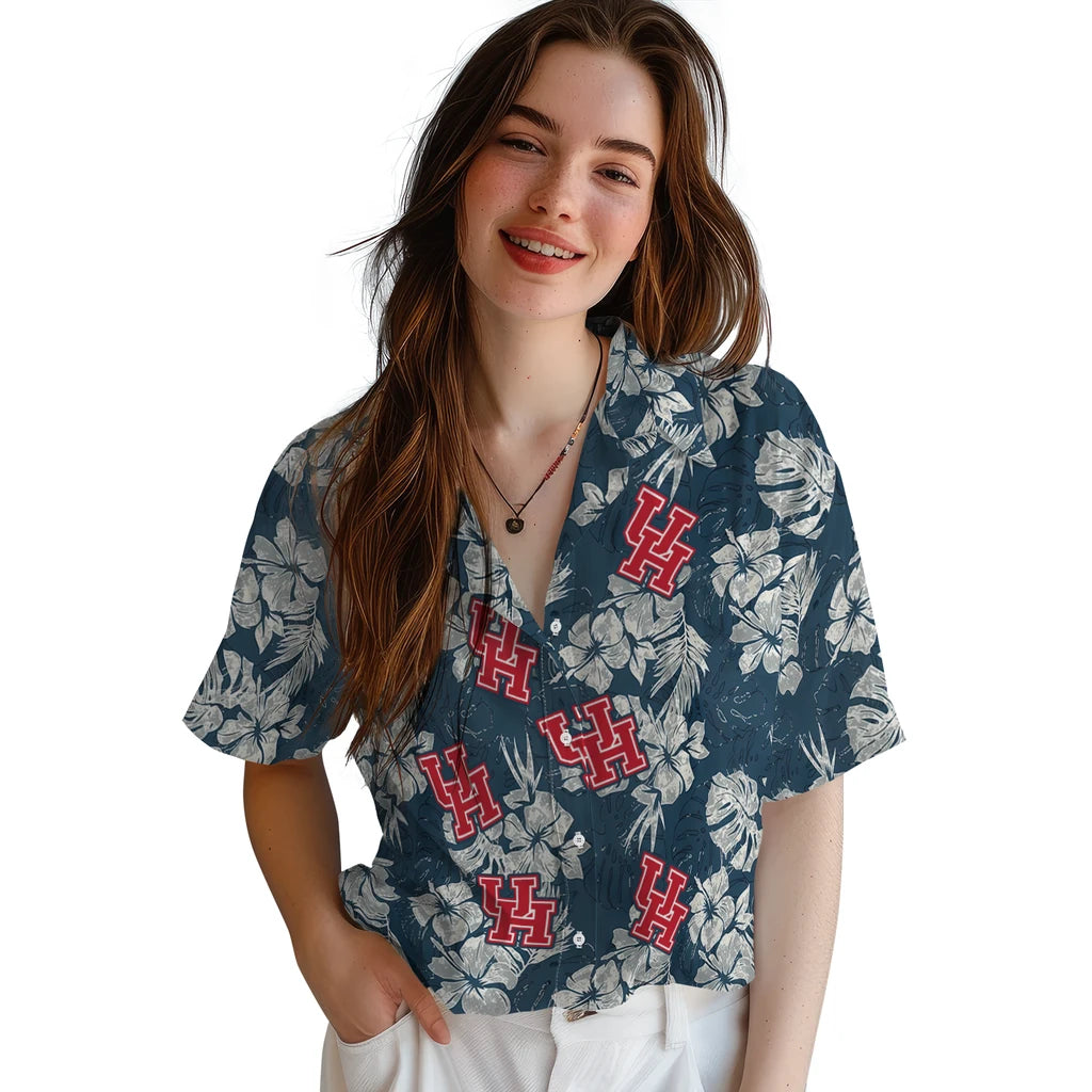 Houston Cougars Hawaiian Shirt - Hibiscus Flowers | Hula Hawaiian Shirts