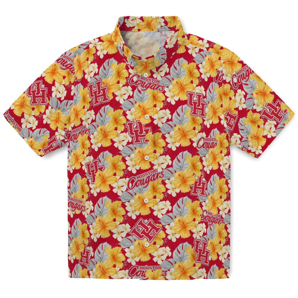 Houston Cougars Hawaiian Shirt - Hibiscus Tropics | Hula Hawaiian Shirts