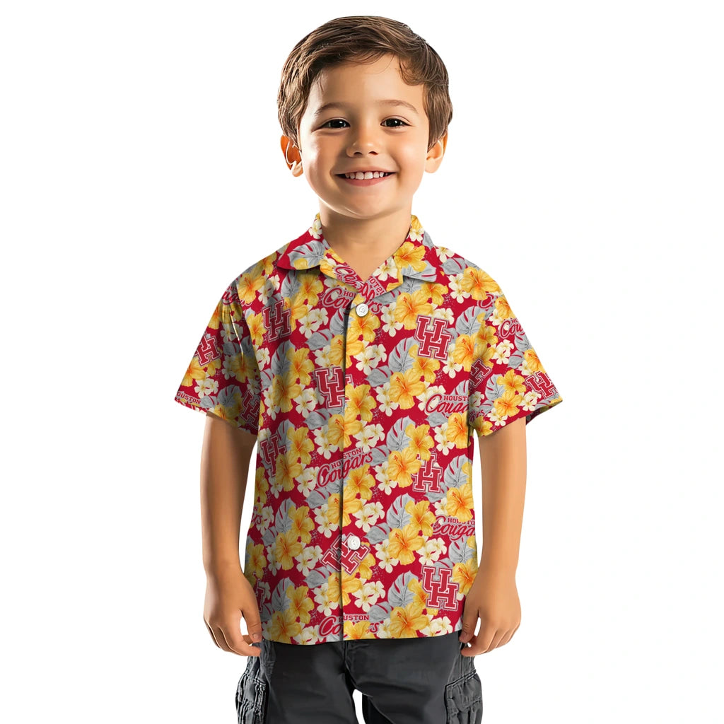 Houston Cougars Hawaiian Shirt - Hibiscus Tropics | Hula Hawaiian Shirts