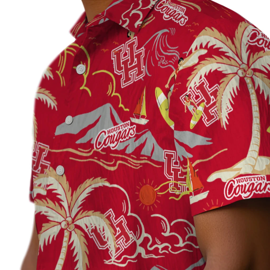 Houston Cougars Hawaiian Shirt - Palm Tree Island | Hula Hawaiian Shirts