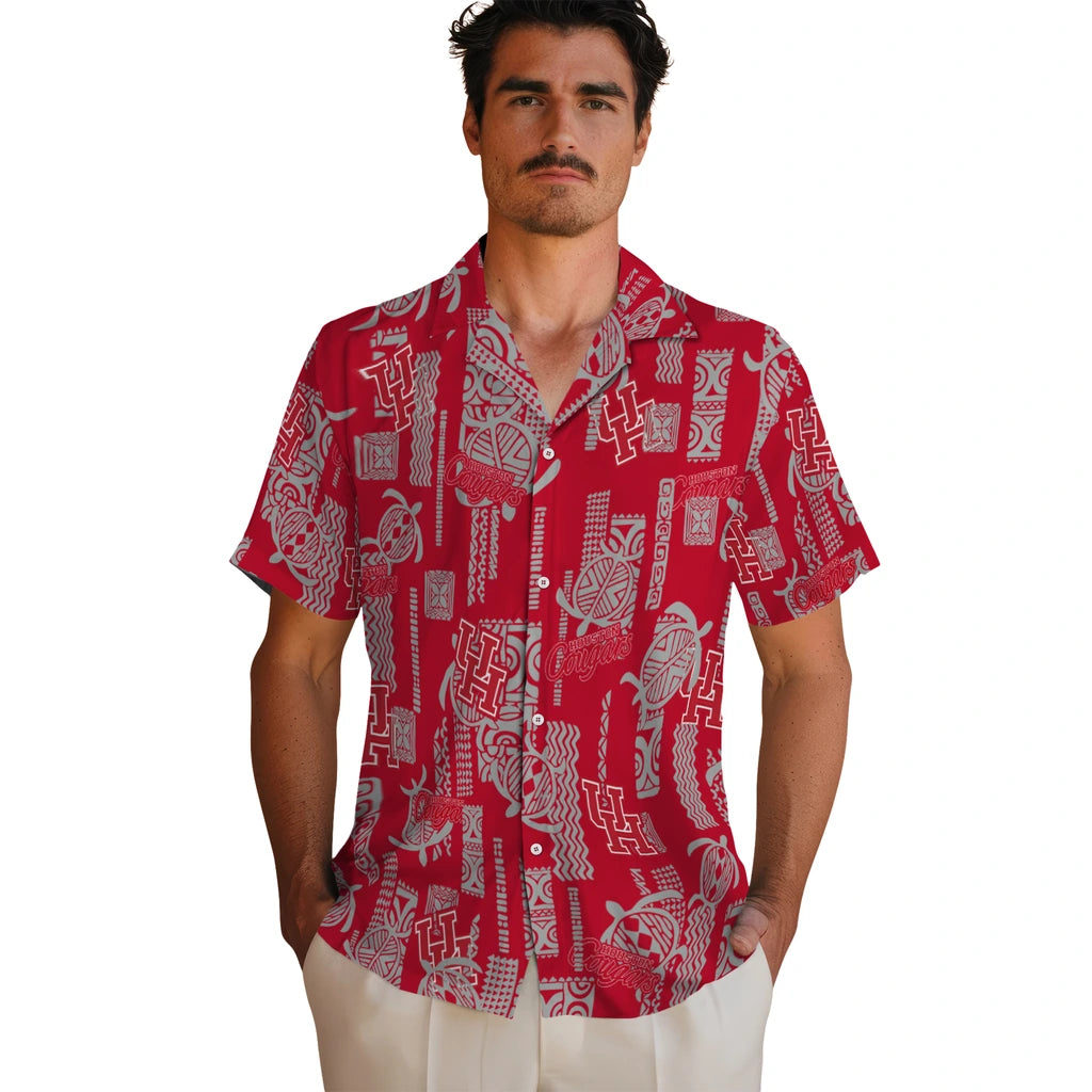 Houston Cougars Hawaiian Shirt - Turtle Lines | Hula Hawaiian Shirts