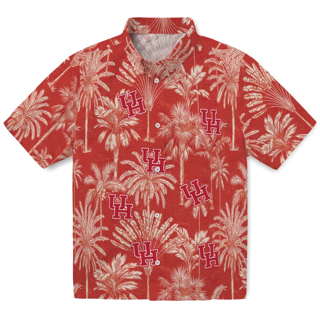 Houston Cougars Hawaiian Shirt - Vintage Palm Tree | Hula Hawaiian Shirts