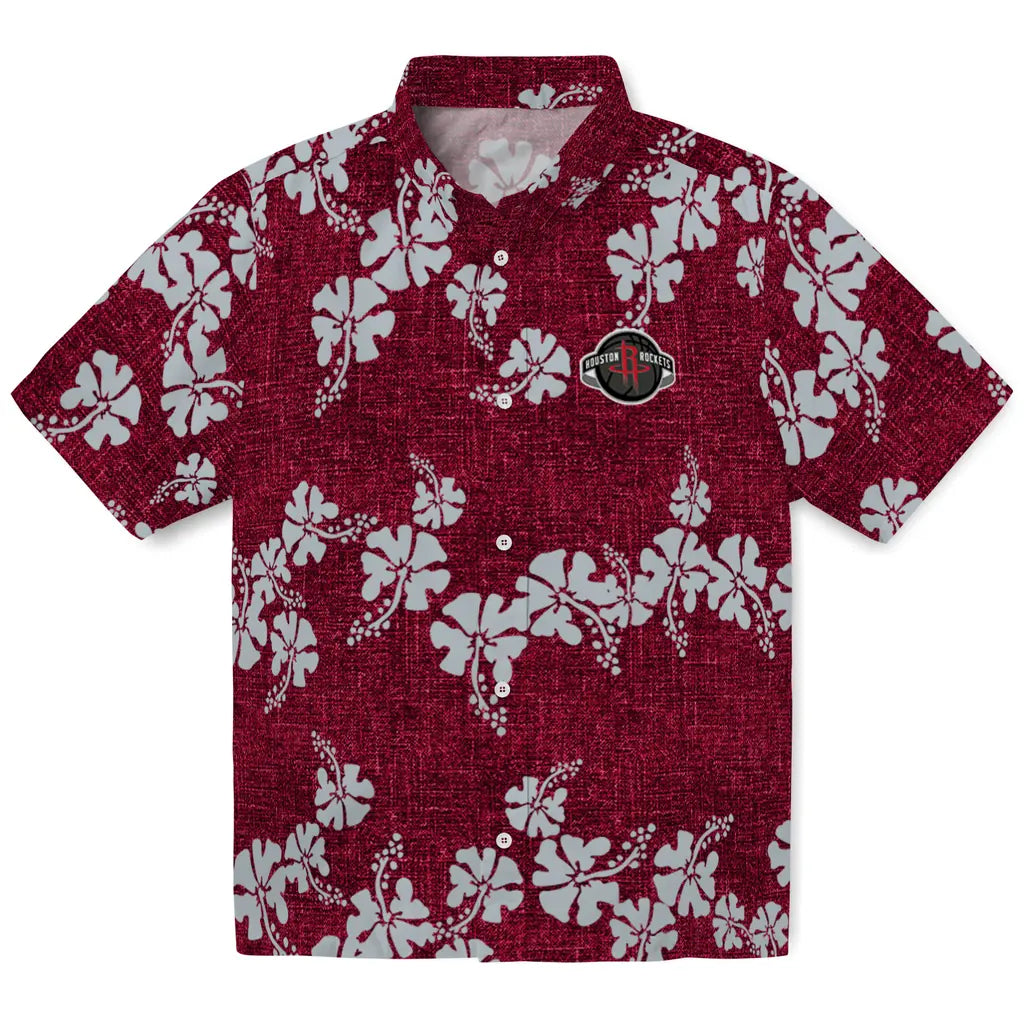 Houston Rockets Hawaiian Shirt - 50th State Flower | Hula Hawaiian Shirts