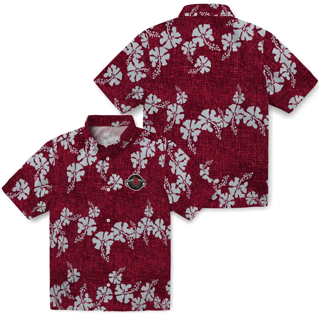 Houston Rockets Hawaiian Shirt - 50th State Flower | Hula Hawaiian Shirts