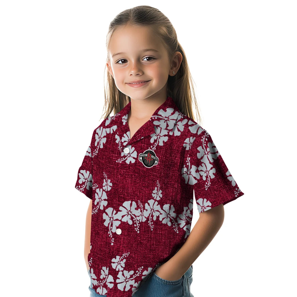 Houston Rockets Hawaiian Shirt - 50th State Flower | Hula Hawaiian Shirts
