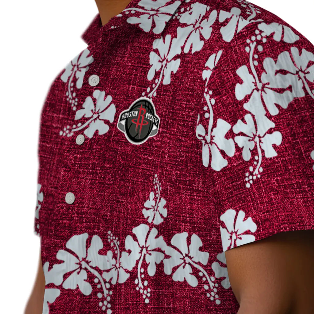 Houston Rockets Hawaiian Shirt - 50th State Flower | Hula Hawaiian Shirts