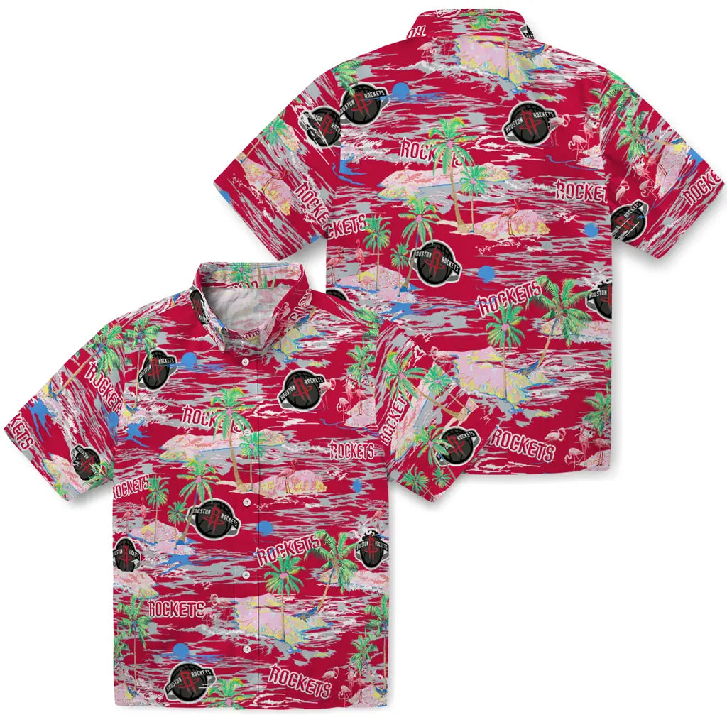 Houston Rockets Hawaiian Shirt - Hawaii Island | Hula Hawaiian Shirts