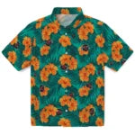 Houston Rockets Hawaiian Shirt - Hibiscus and Palm Leaves | Hula Hawaiian Shirts