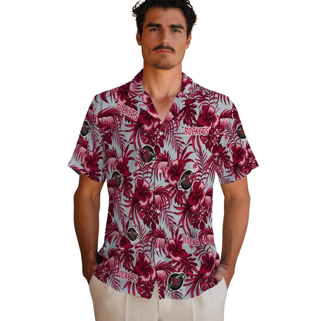 Houston Rockets Hawaiian Shirt - Hibiscus Exotic | Hula Hawaiian Shirts