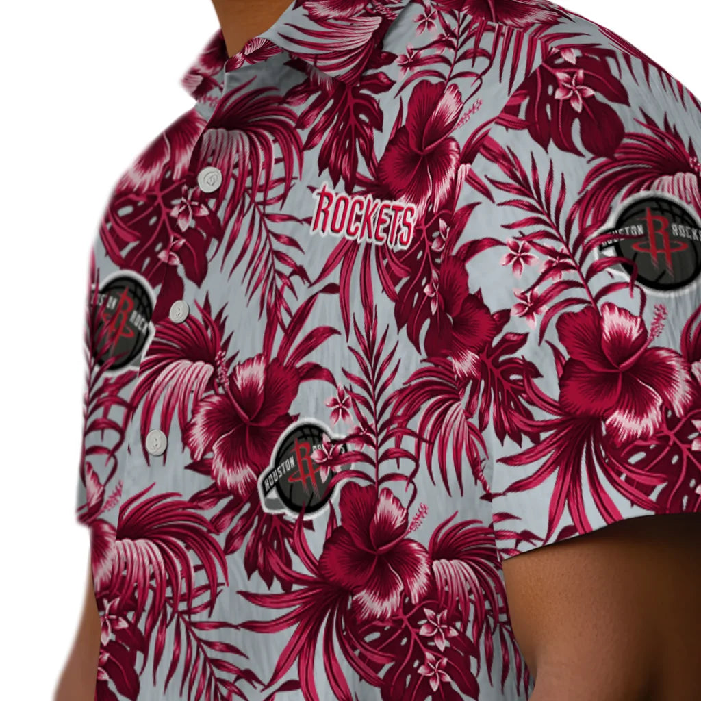 Houston Rockets Hawaiian Shirt - Hibiscus Exotic | Hula Hawaiian Shirts