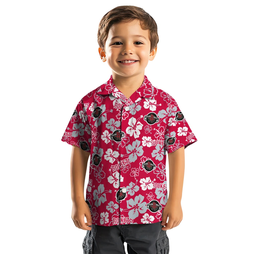 Houston Rockets Hawaiian Shirt - Hibiscus Flower Design | Hula Hawaiian Shirts