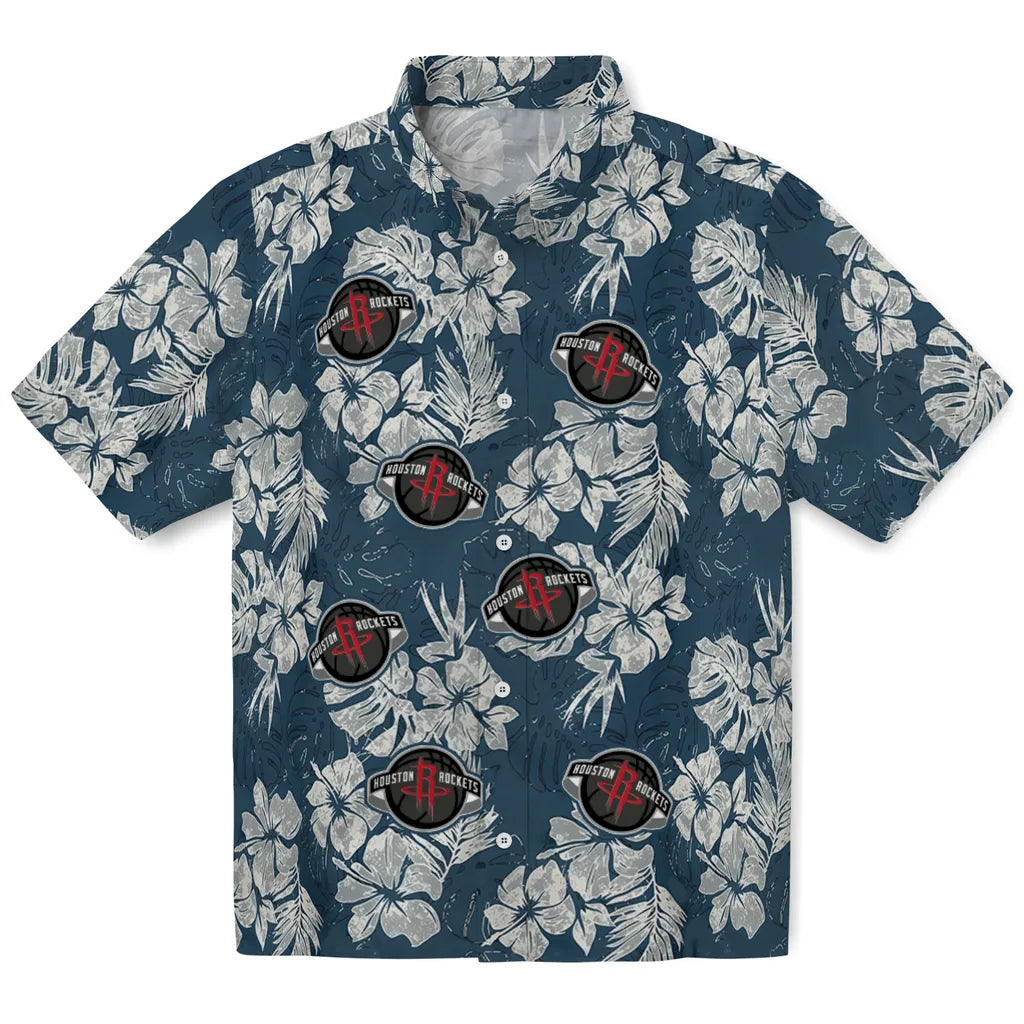 Houston Rockets Hawaiian Shirt - Hibiscus Flowers | Hula Hawaiian Shirts