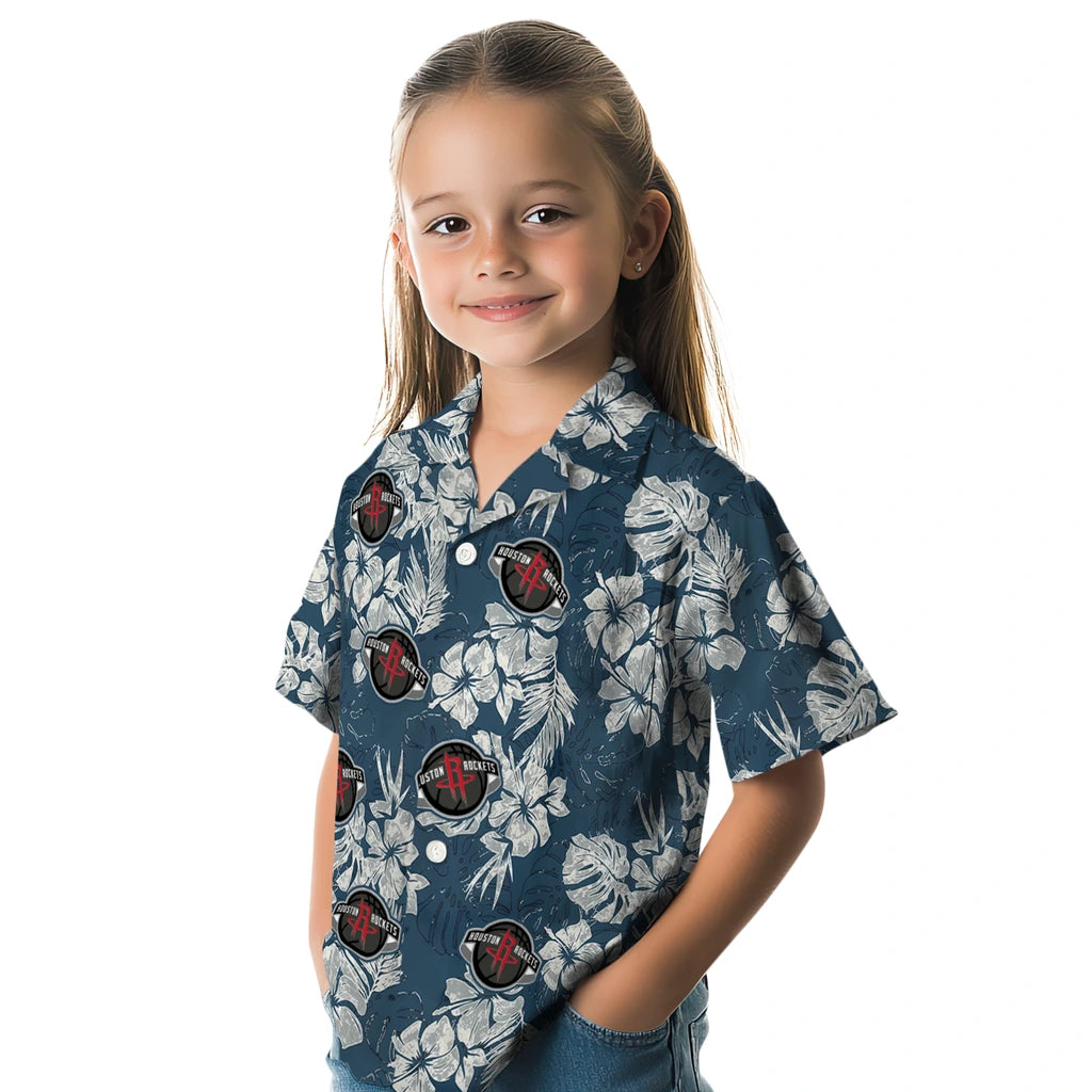 Houston Rockets Hawaiian Shirt - Hibiscus Flowers | Hula Hawaiian Shirts