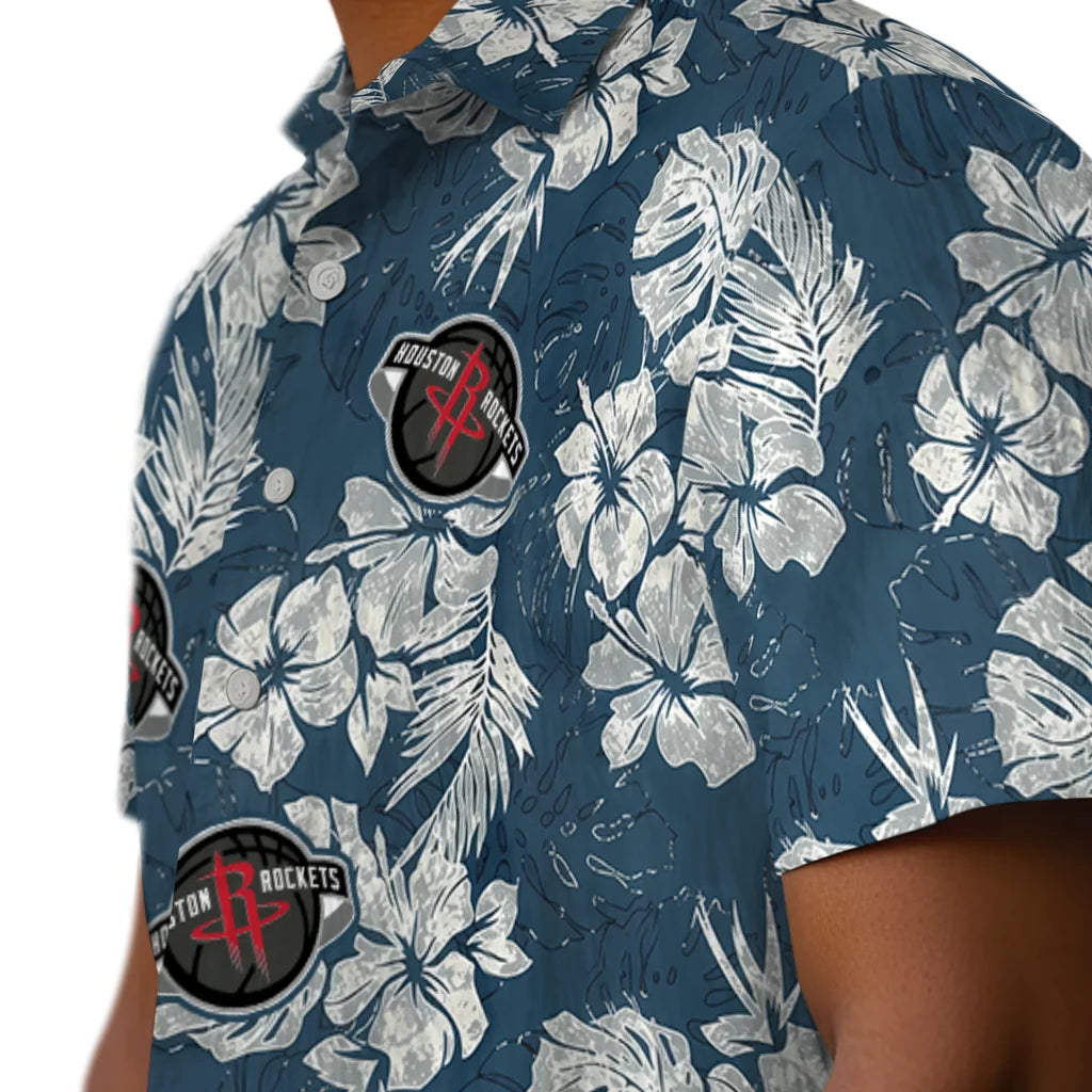 Houston Rockets Hawaiian Shirt - Hibiscus Flowers | Hula Hawaiian Shirts
