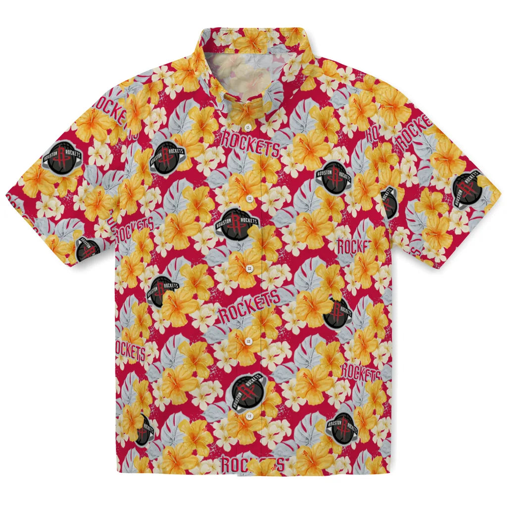 Houston Rockets Hawaiian Shirt - Hibiscus Tropics | Hula Hawaiian Shirts
