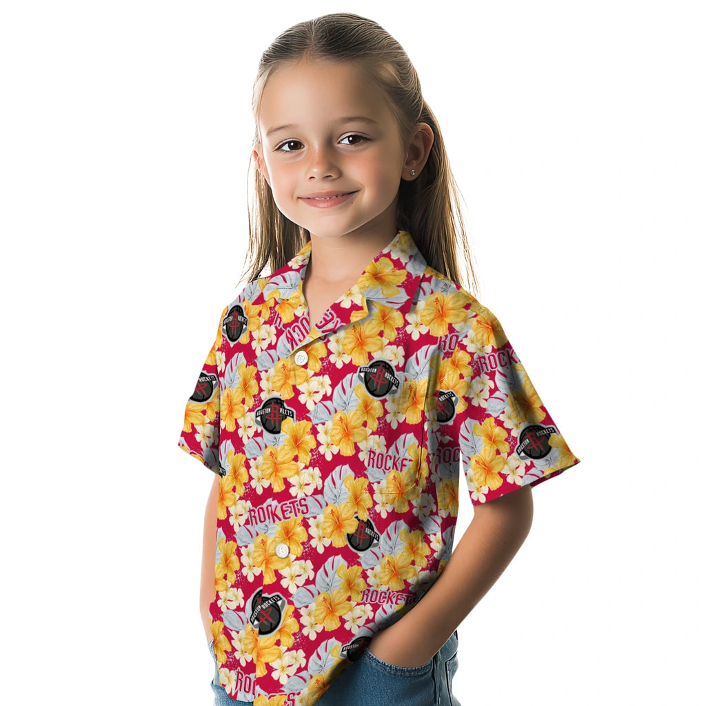 Houston Rockets Hawaiian Shirt - Hibiscus Tropics | Hula Hawaiian Shirts