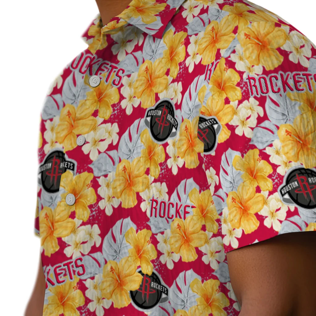 Houston Rockets Hawaiian Shirt - Hibiscus Tropics | Hula Hawaiian Shirts
