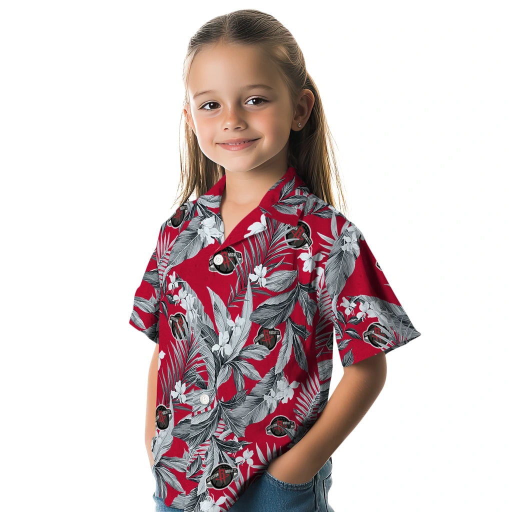 Houston Rockets Hawaiian Shirt - Palm Leaves | Hula Hawaiian Shirts