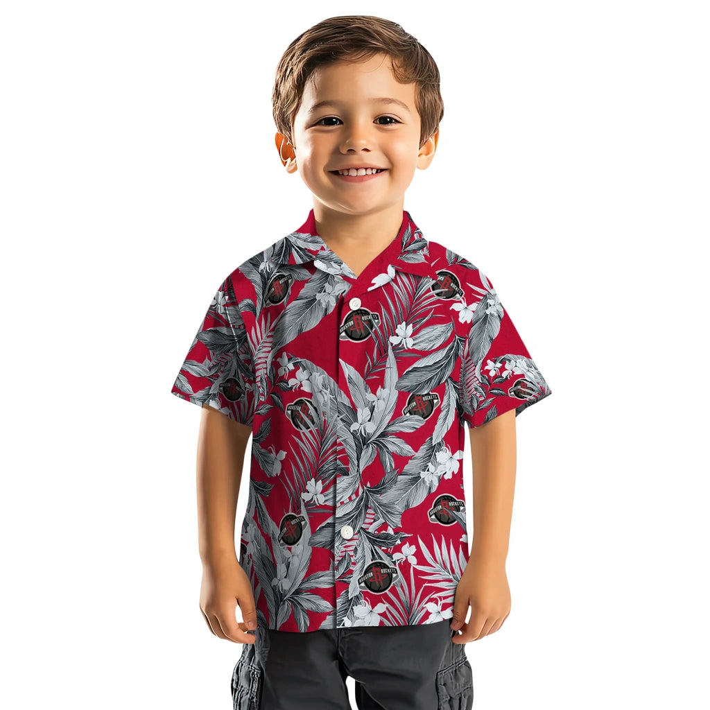 Houston Rockets Hawaiian Shirt - Palm Leaves | Hula Hawaiian Shirts