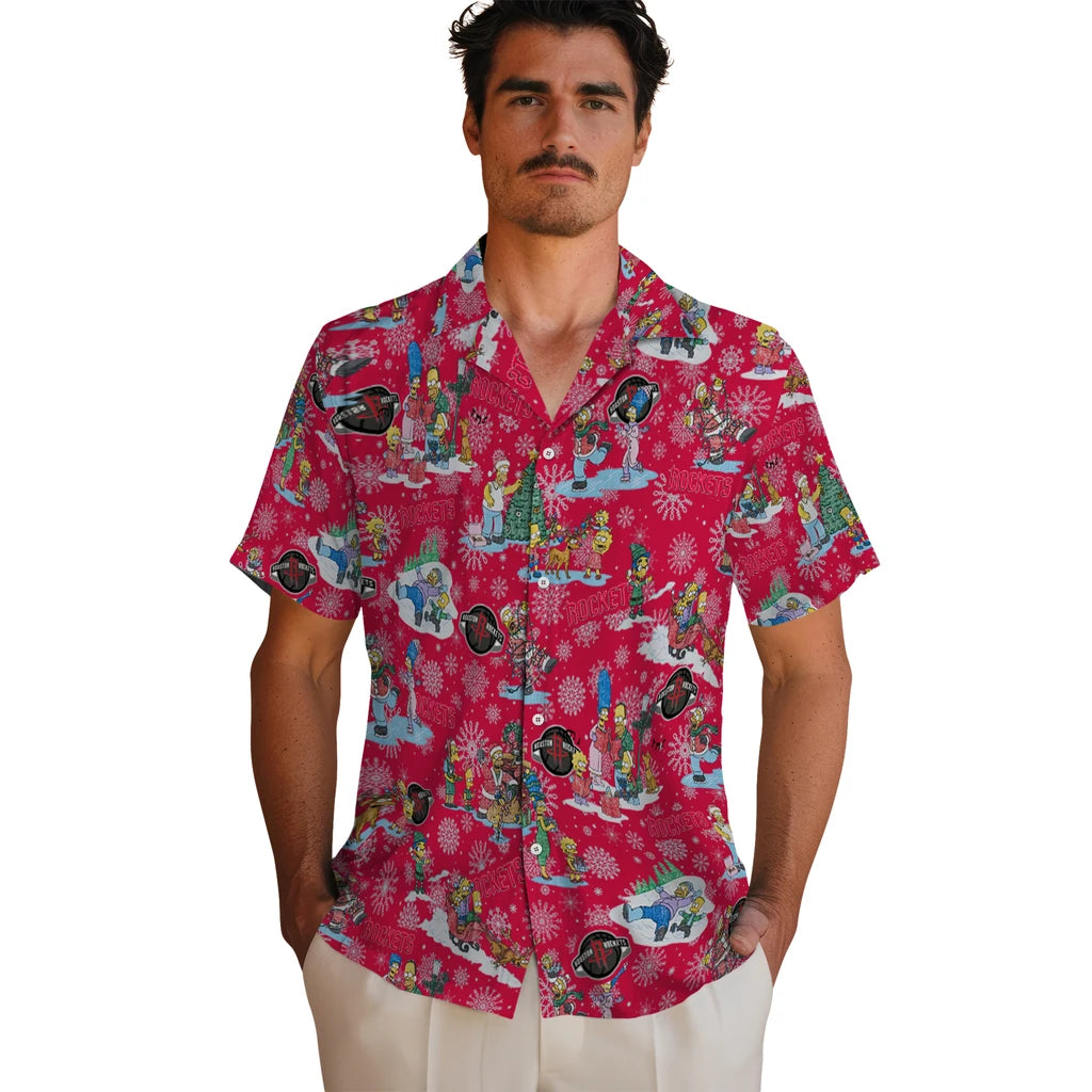 Houston Rockets Hawaiian Shirt - Simpsons Christmas | Hula Hawaiian Shirts