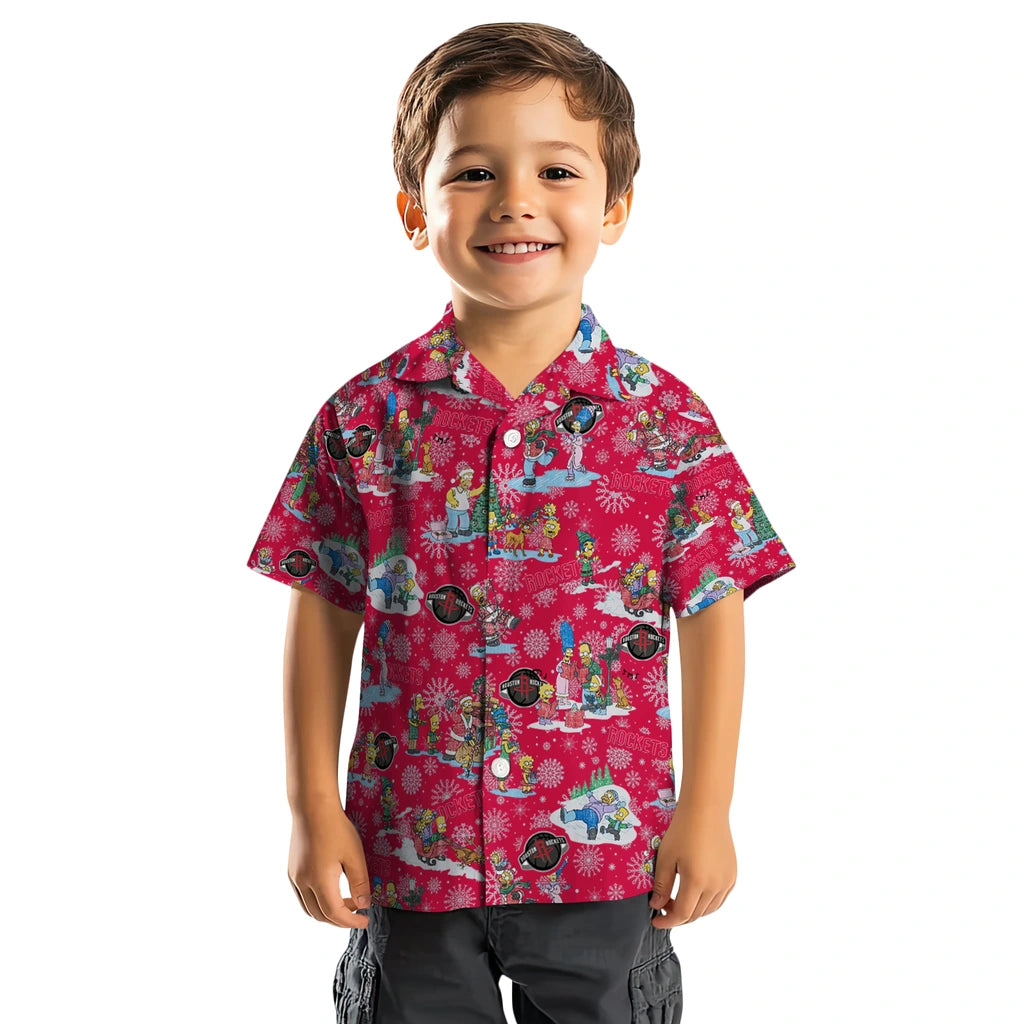 Houston Rockets Hawaiian Shirt - Simpsons Christmas | Hula Hawaiian Shirts